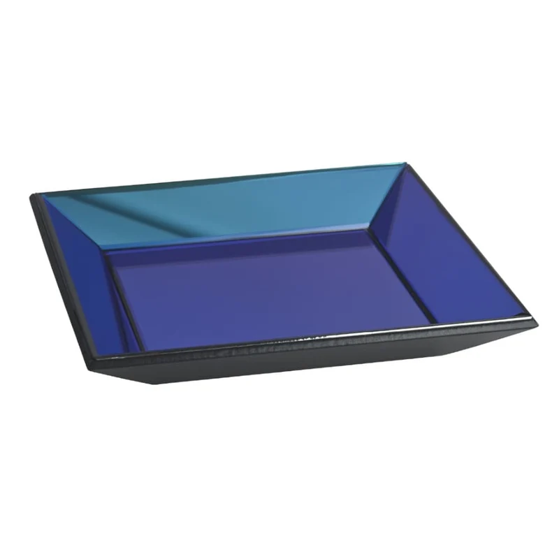 Spiegeltablett-Wanddeko MIROIR blau quadratisch