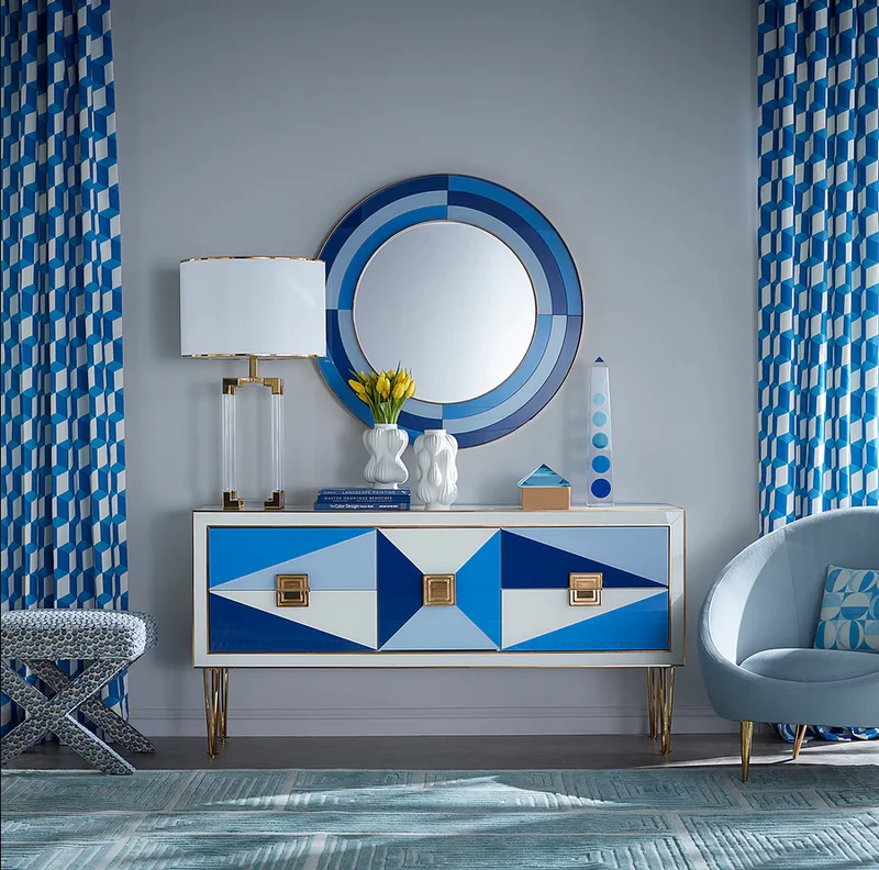 Wandspiegel HARLEQUIN blau ø91cm