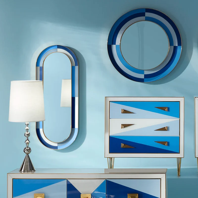 Wandspiegel HARLEQUIN blau ø91cm