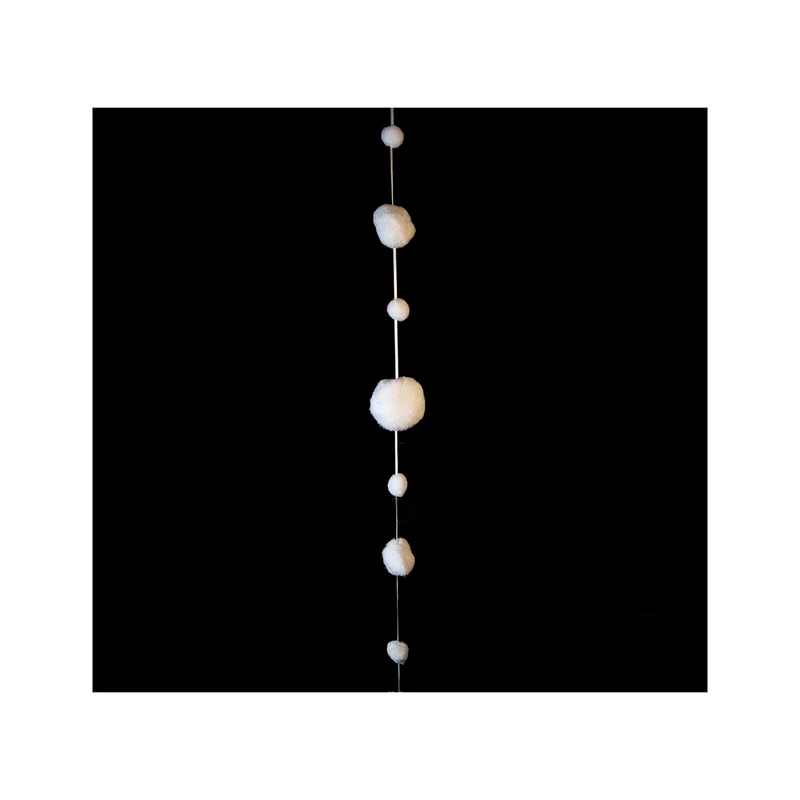 Schneeball-Girlande Weiß | 180 cm lang | 68525