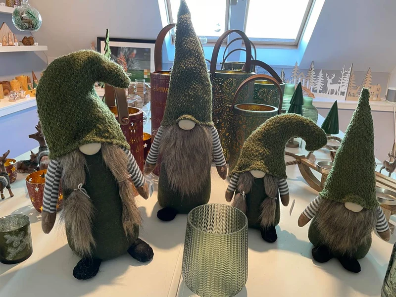 Dekofigur Wichtel "Frieda und Friedbert" - Grün | Adventsdekoration Weihnachten