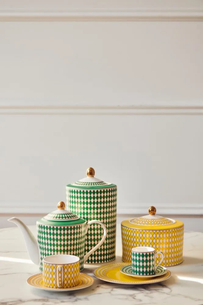 Dessertteller-Set CHESS 4teilig grün, gelb Ø19,3 cm