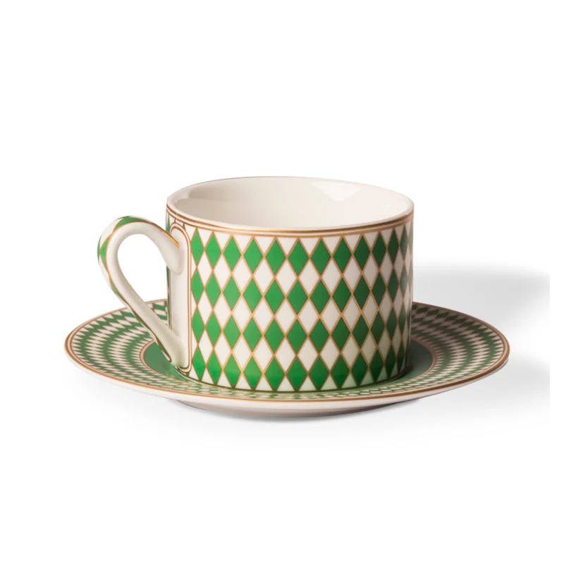 Teetassen-Set CHESS 4-teilig grün, gelb