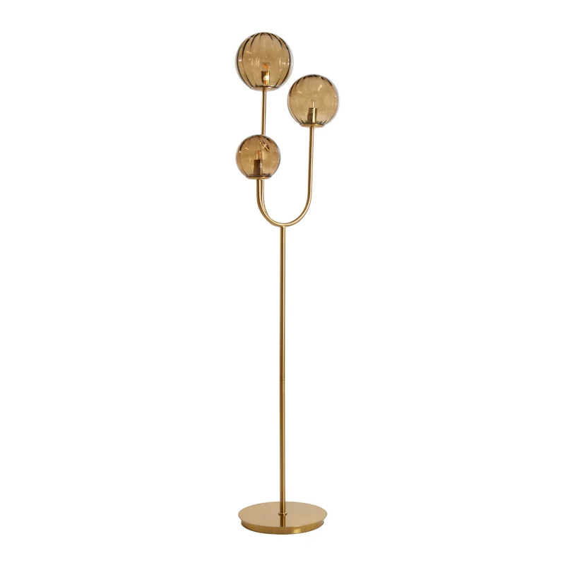 Stehleuchte MAGDALA 3 Leuchten, braun-gold, 38x20x162cm