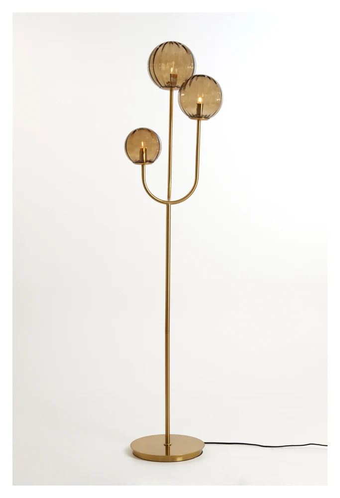 Stehleuchte MAGDALA 3 Leuchten, braun-gold, 38x20x162cm