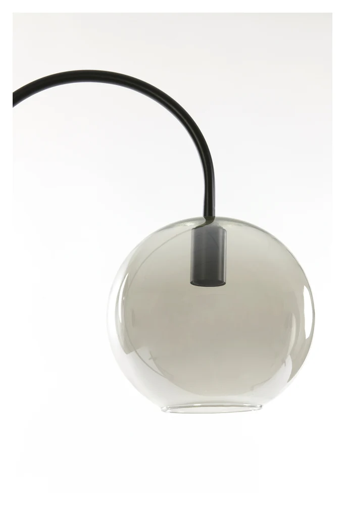 Stehleuchte SUBAR 45x28x158cm matt schwarz-grau Rauchglas