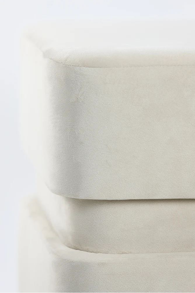 Hocker PIAZZA Samt beige Ø40x42,5 cm