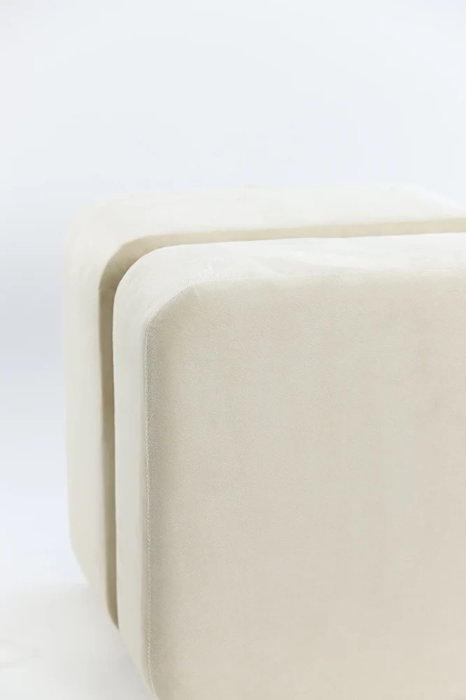 Hocker PIAZZA Samt beige Ø40x42,5 cm