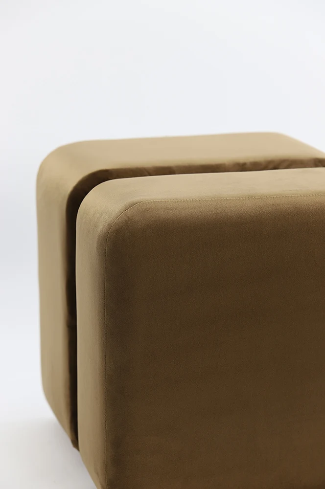 Hocker PIAZZA Samt braun Ø40x42,5 cm