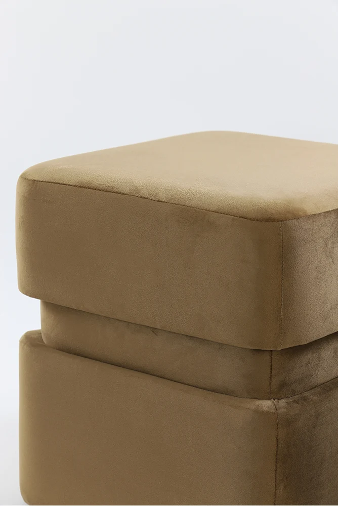 Hocker PIAZZA Samt braun Ø40x42,5 cm