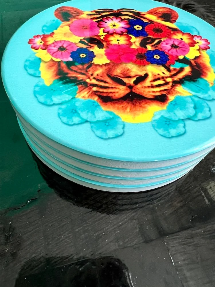 Untersetzer 'MASKTIGER' ø10cm 4-teiliges Set