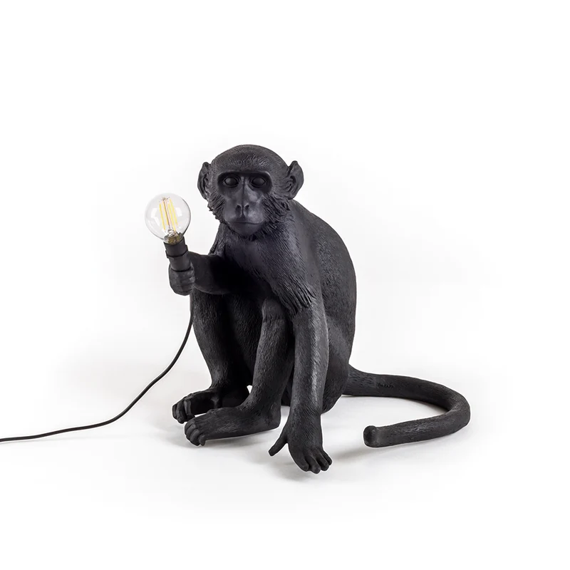 Tischlampe MONKEY sitzend-schwarz 34x30x32 cm