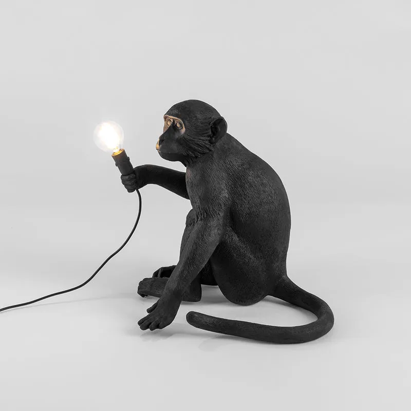 Tischlampe MONKEY sitzend-schwarz 34x30x32 cm