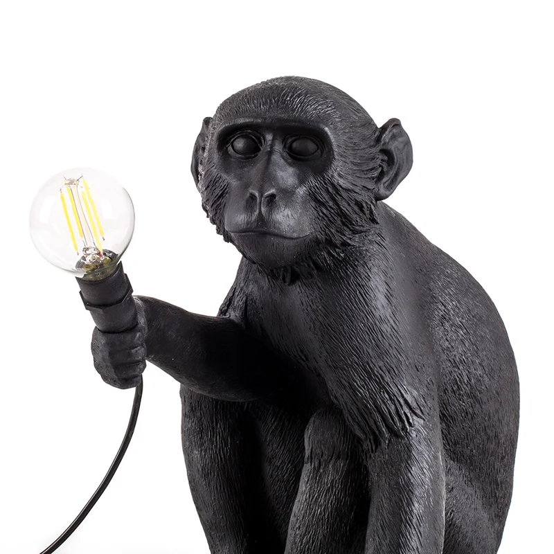 Tischlampe MONKEY sitzend-schwarz 34x30x32 cm