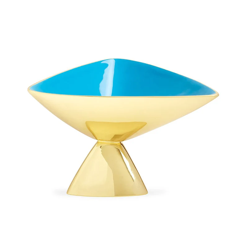 Dekoschale MEDIUM ANVIL hellblau + gold