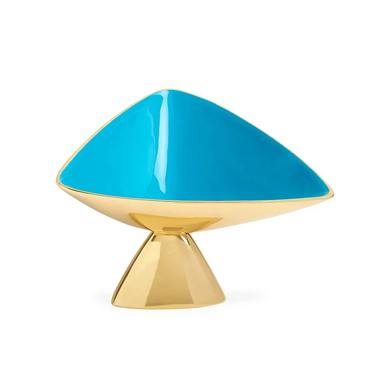 Dekoschale MEDIUM ANVIL hellblau + gold