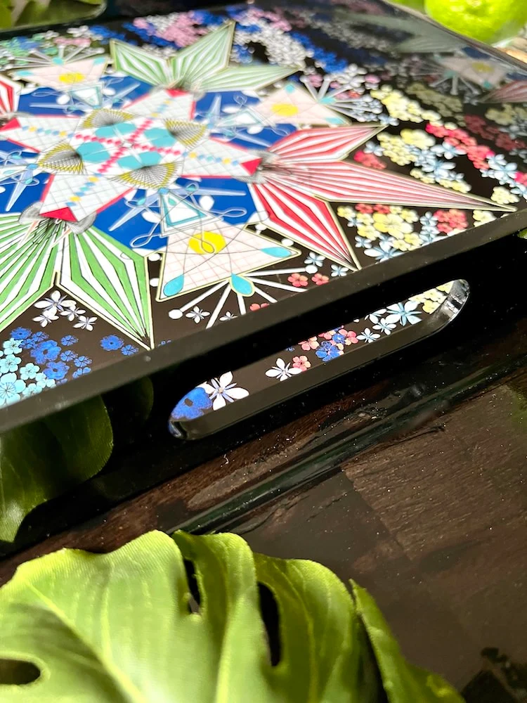 Lacktablett FLOWER GALAXY quadratisch