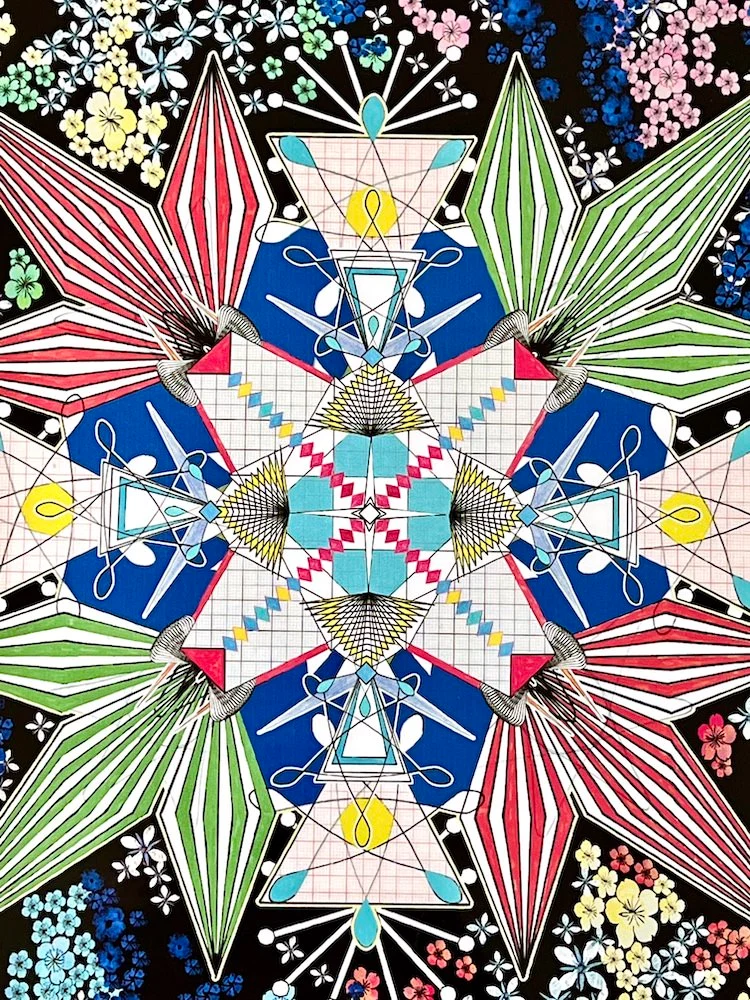 Lacktablett FLOWER GALAXY quadratisch