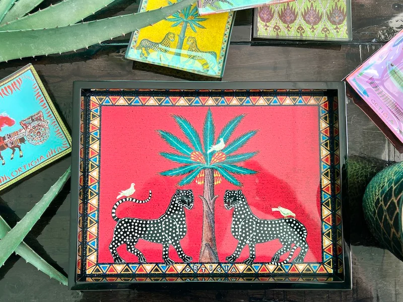 Lacktablett MOSAICO MEDIUM in rot