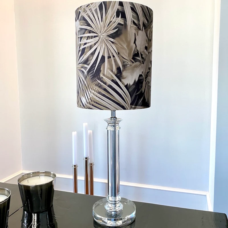 Tischlampe BORAVAN Glas-Velours 60 cm