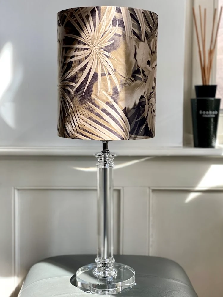Tischlampe BORAVAN Glas-Velours 60 cm