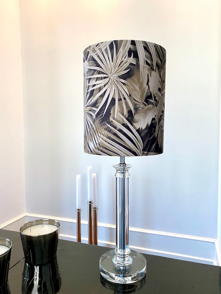 Tischlampe BORAVAN Glas-Velours 60 cm