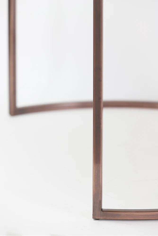Couchtisch DUARTE antik Kupfer Glas braun 2er-Set