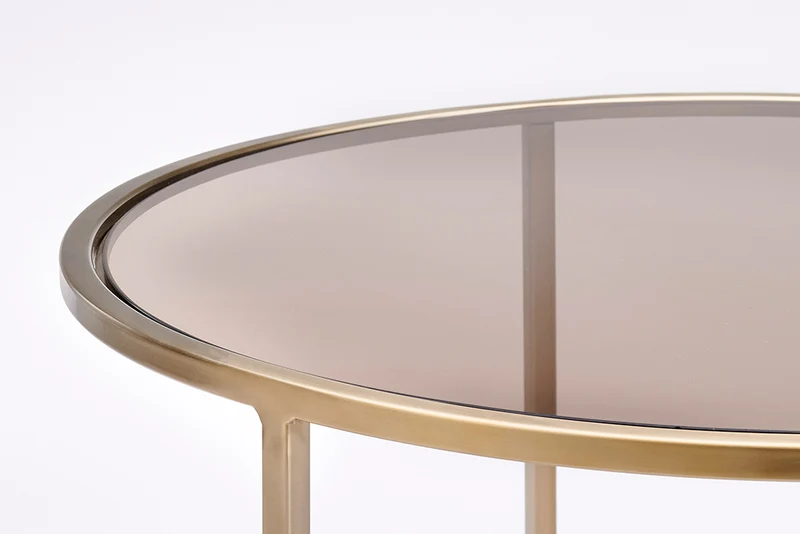 Couchtisch DUARTE Gold Glas hellbraun 2er-Set