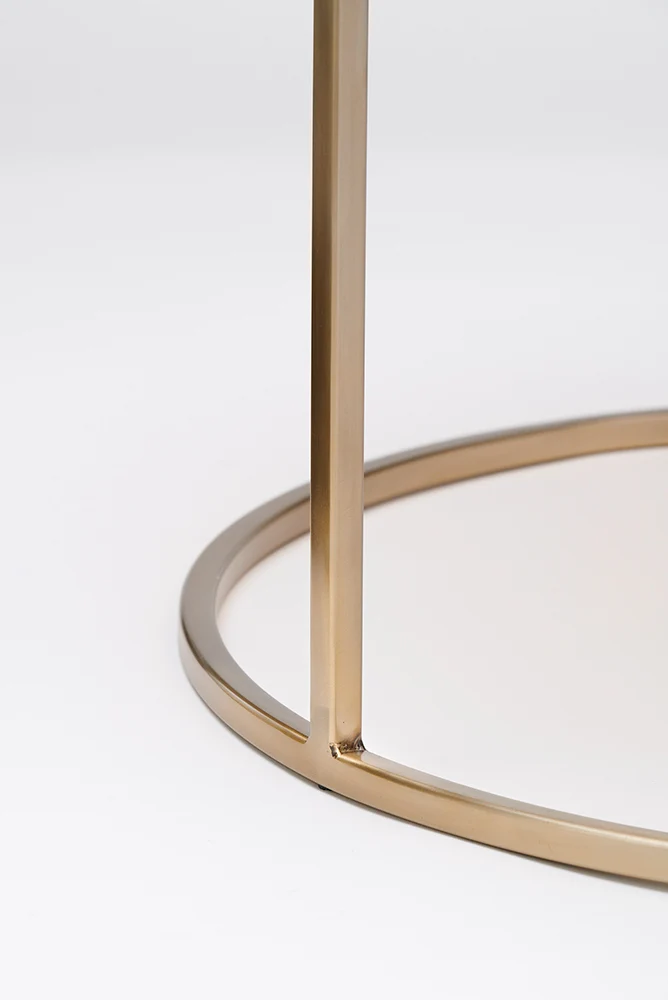 Couchtisch DUARTE Gold Glas hellbraun 2er-Set