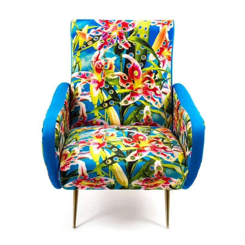 Sessel FLOWERS blau, bunt