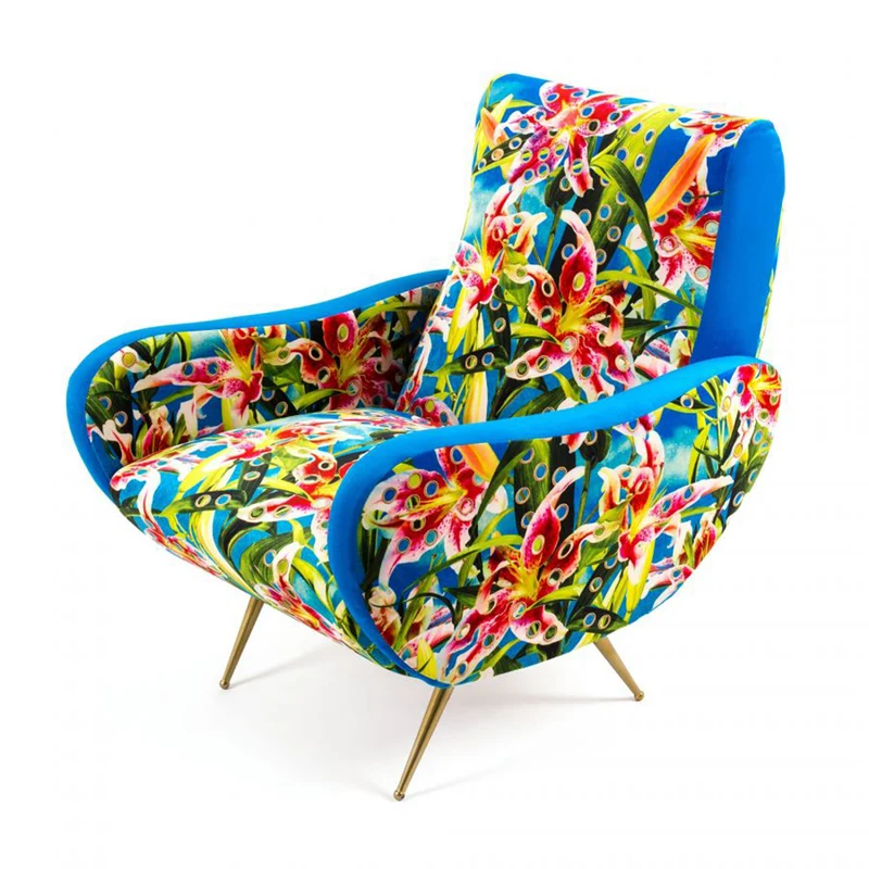 Sessel FLOWERS blau, bunt