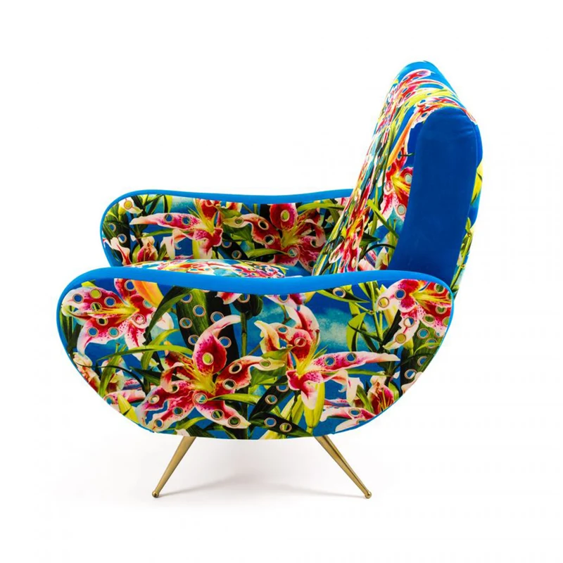 Sessel FLOWERS blau, bunt