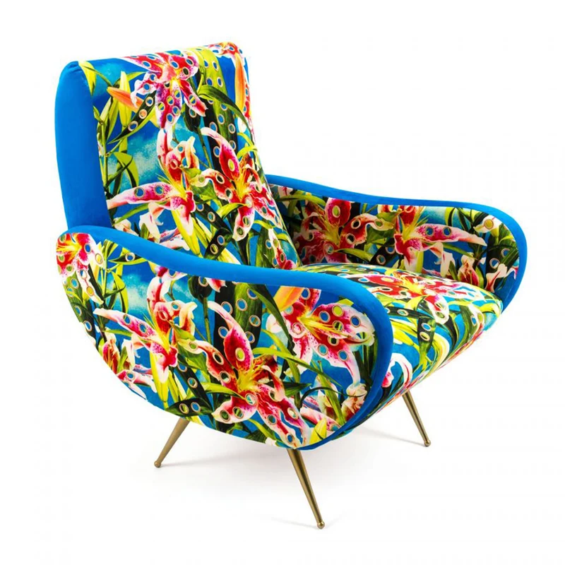 Sessel FLOWERS blau, bunt