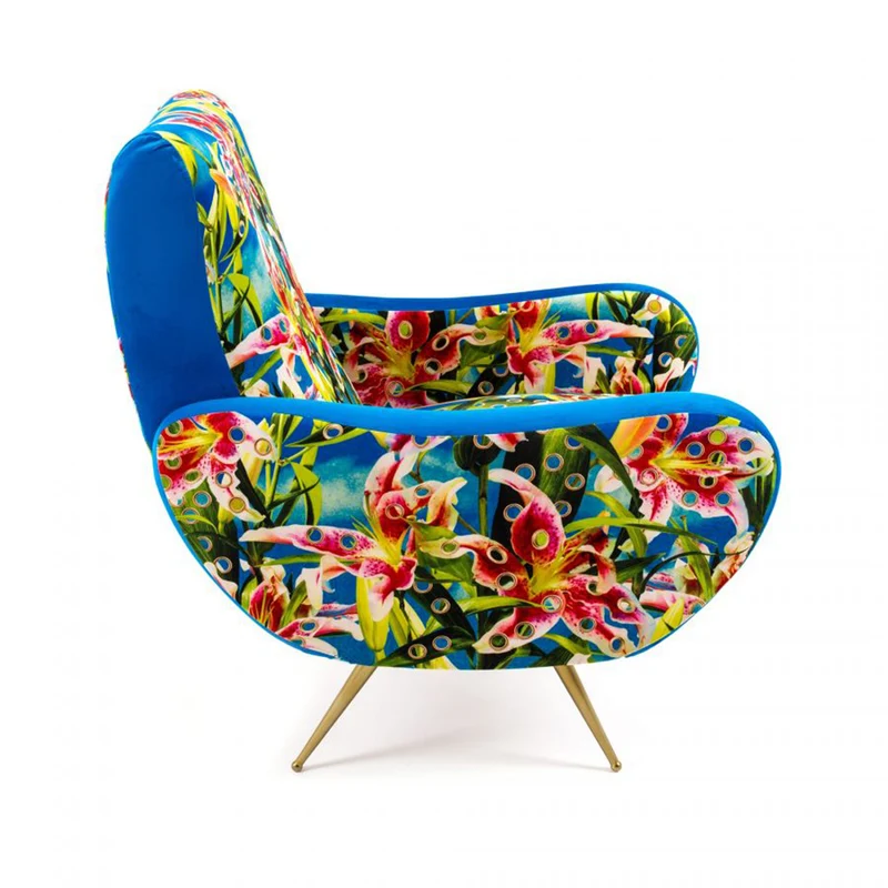Sessel FLOWERS blau, bunt