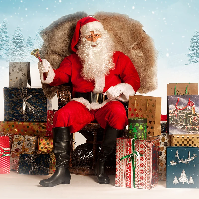 Weihnachtsmann Nikolaus Gürtel 150 cm | Schwarz