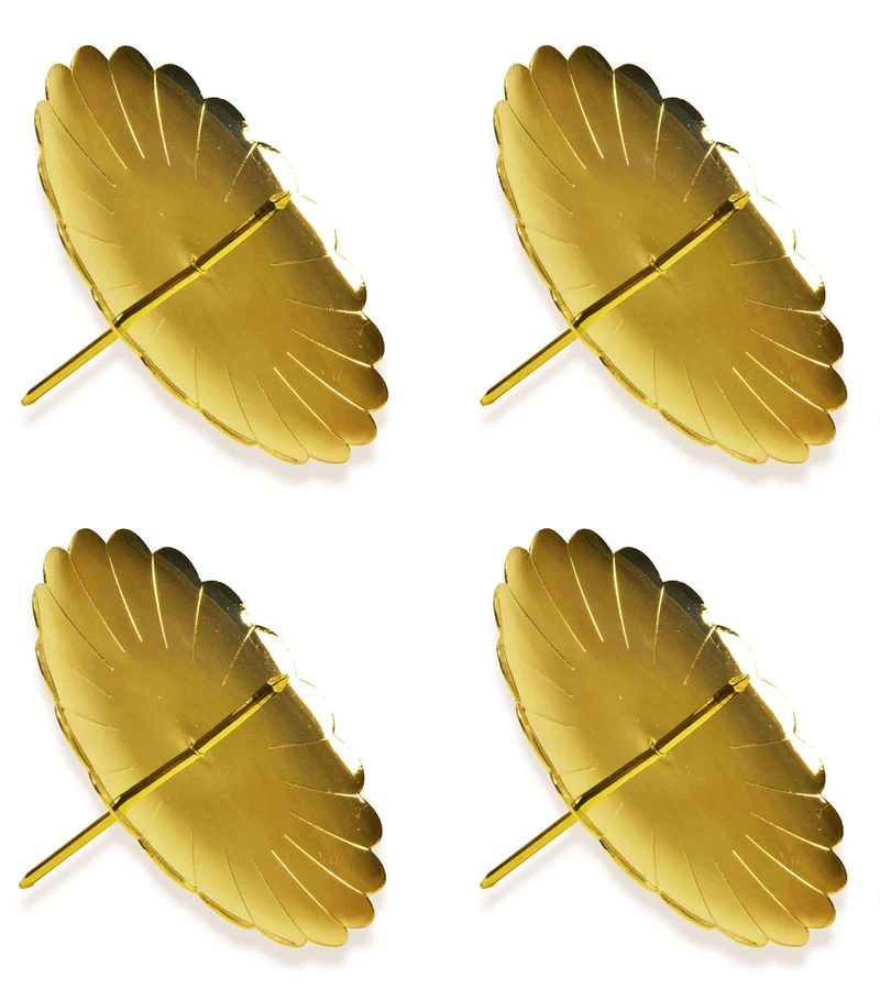 Adventskerzenhalter für Adventskranz und Gesteck | 4 Stück Ø 75mm - Gold Silber
