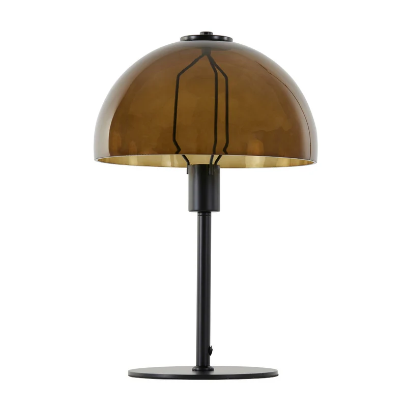Tischleuchte MELLAN matt schwarz-braun Ø30x45cm