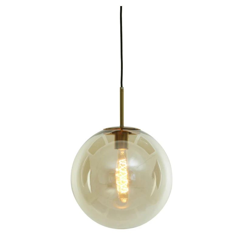 Hängeleuchte MEDINA antik bronze-bernstein Ø40cm Glas