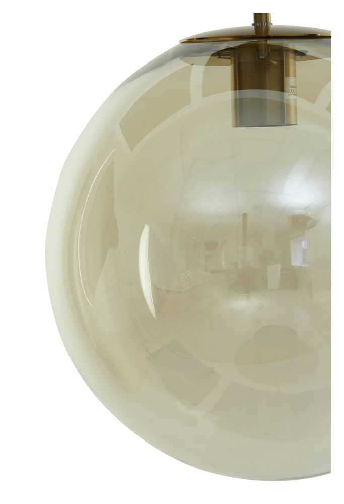 Hängeleuchte MEDINA antik bronze-bernstein Ø40cm Glas