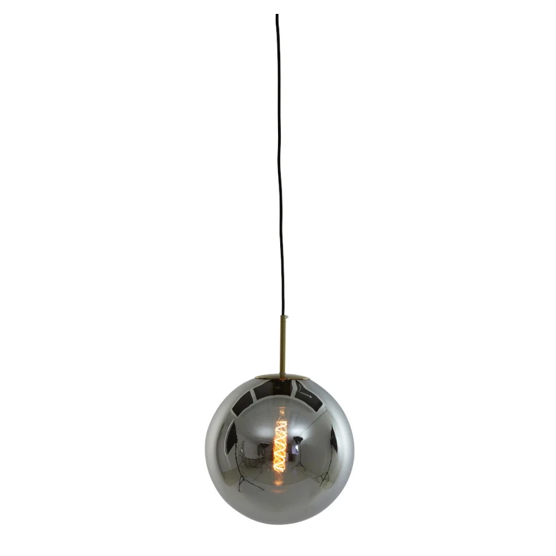 Hängeleuchte MEDINA antik bronze- schwarz Ø30cm Rauchglas