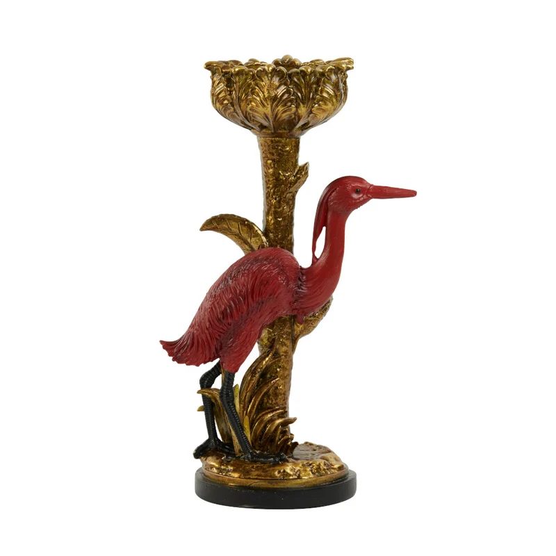Kerzenständer HERON antik bronze- dunkelrot 18,5x13x32,5cm