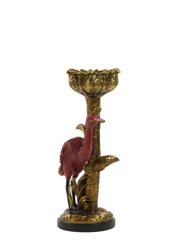 Kerzenständer HERON antik bronze- dunkelrot 18,5x13x32,5cm