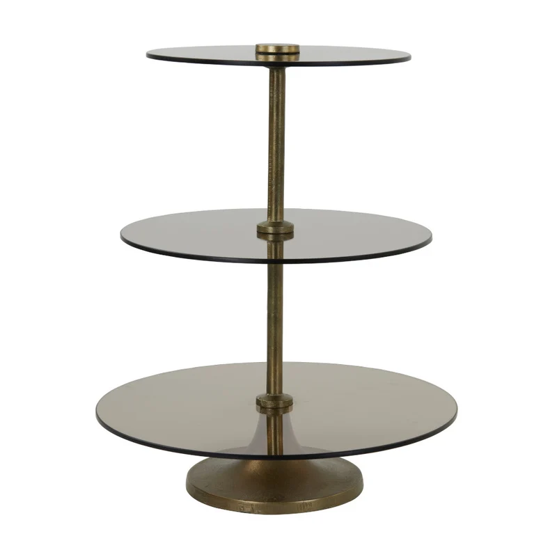 Etagere DANULA 3 Schichten, antik bronze-braun, Ø35x43cm
