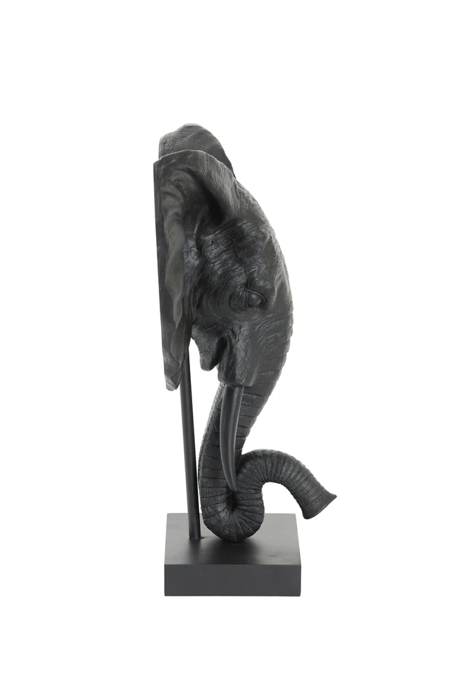 Tierfigur ELEPHANT matt schwarz 38,5x19,5x49cm