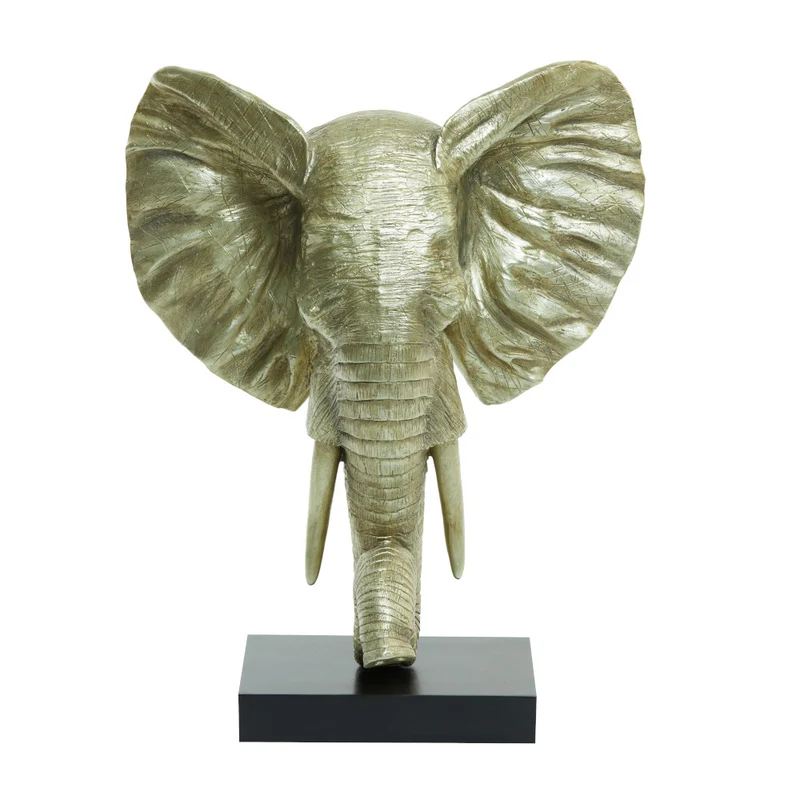 Tierfigur ELEPHANT hell gold 38,5x19,5x49cm