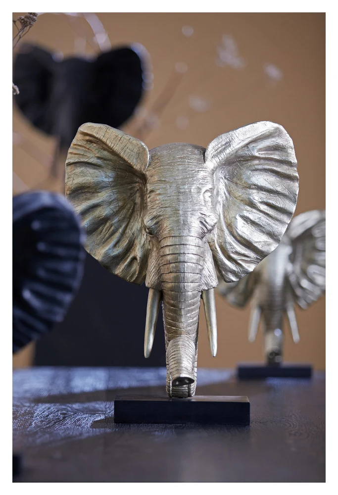 Tierfigur ELEPHANT hell gold 38,5x19,5x49cm