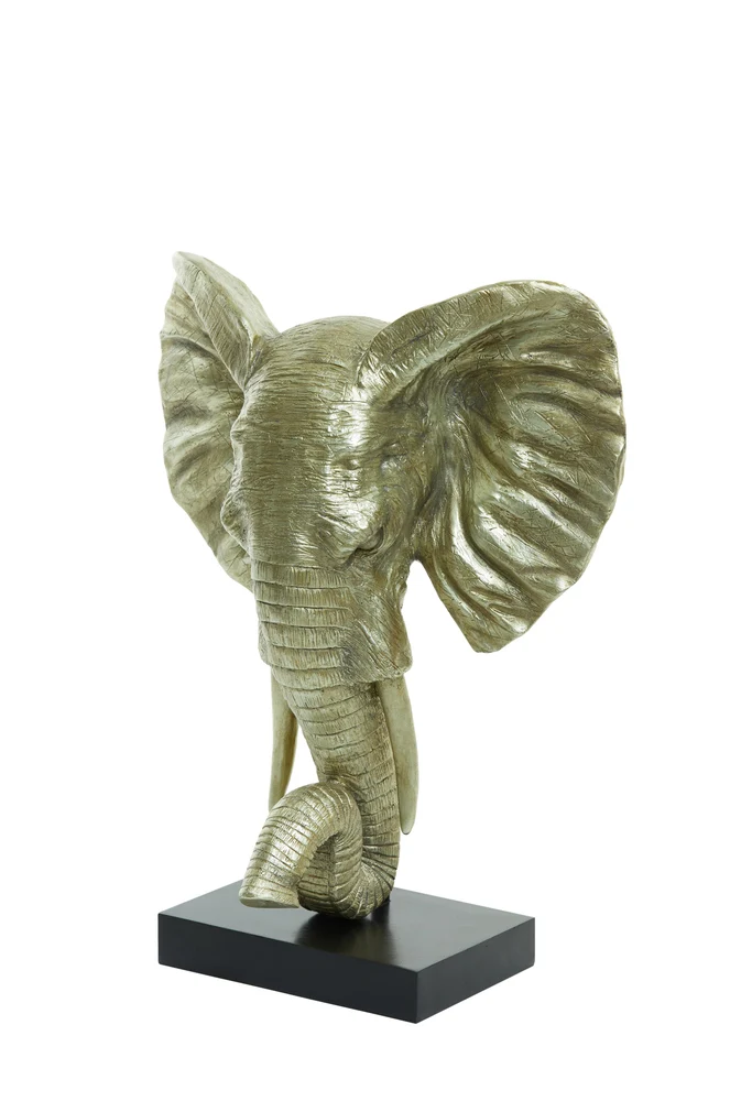 Tierfigur ELEPHANT hell gold 38,5x19,5x49cm