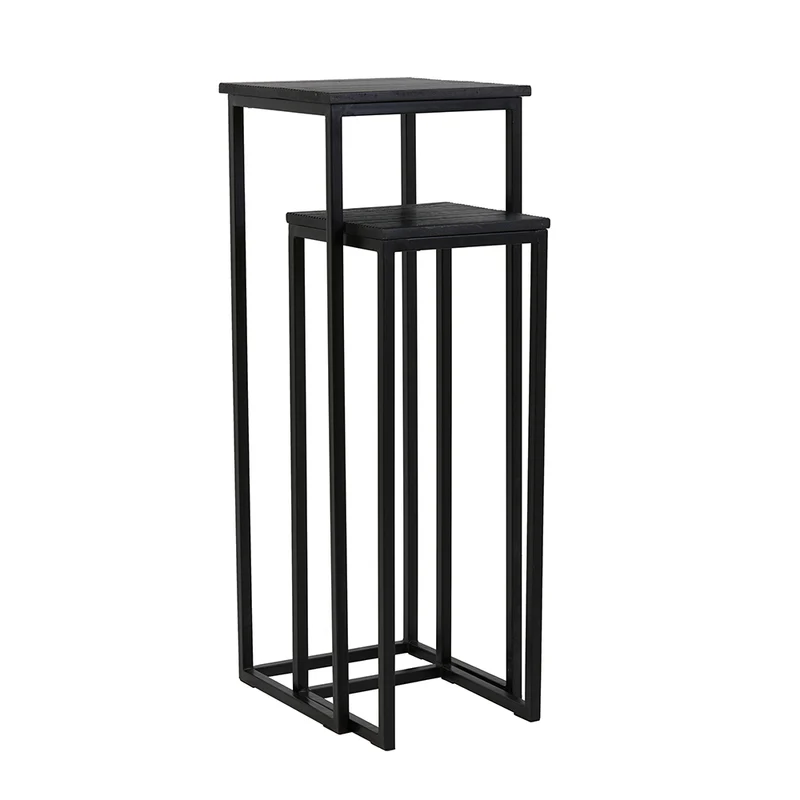 Säule BRYSON Holz schwarz - 2er-Set
