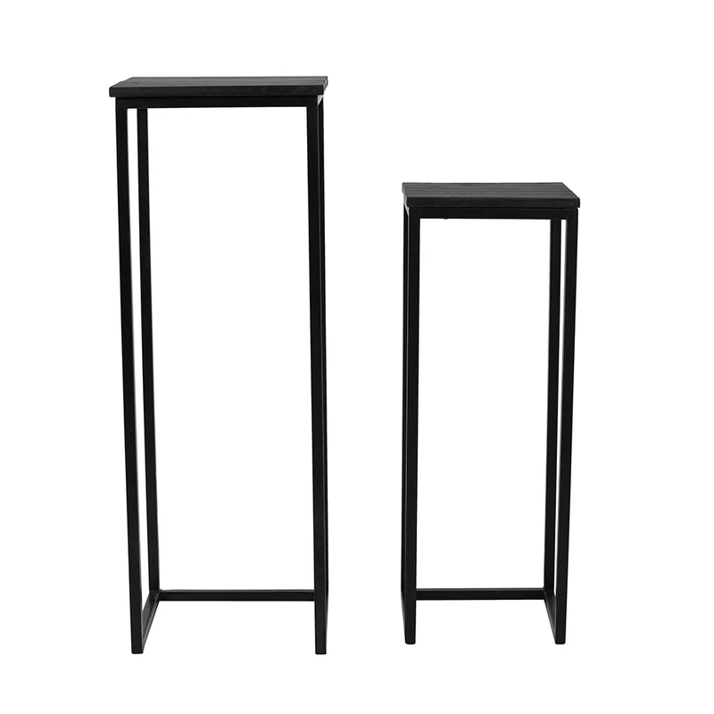 Säule BRYSON Holz schwarz - 2er-Set