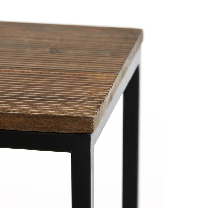 Säule BRYSON Holz braun - schwarz - 2er-Set